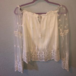 Boho off the shoulder top!